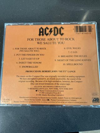 AC/DC For Those About to Rock CD