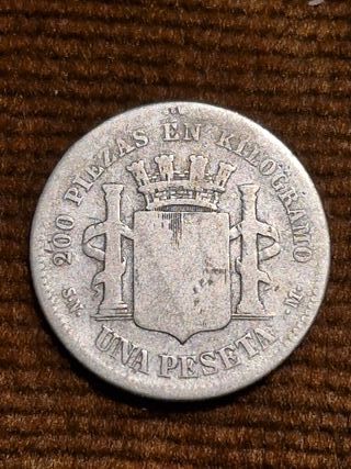1 Peseta plata G.P. 1870 SN-M