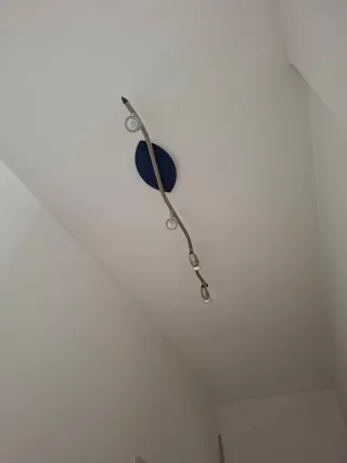 Lampadario moderno blu e argento