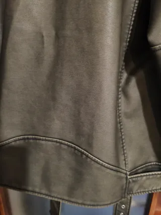 Cazadora Biker Piel Sintética Verde Militar NOISY