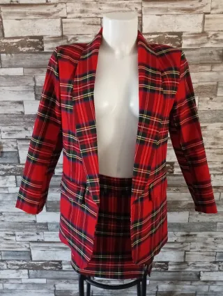 Completo Blazer e Gonna Scozzese Rosso
