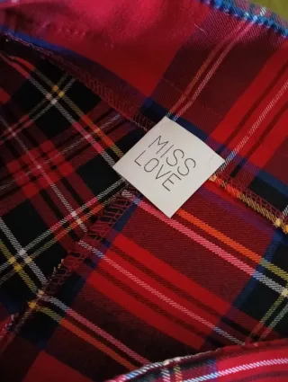 Completo Blazer e Gonna Scozzese Rosso