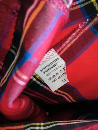 Completo Blazer e Gonna Scozzese Rosso