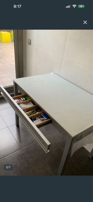 Mesa Cocina de El Corte Inglés Cristal y Metal.