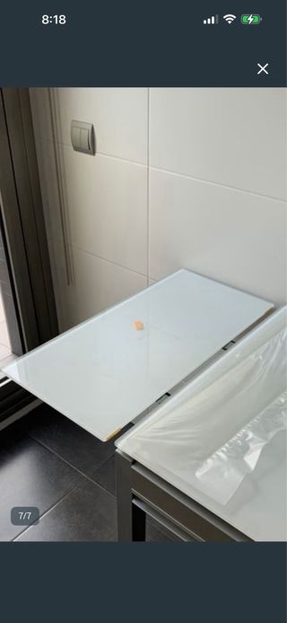 Mesa Cocina de El Corte Inglés Cristal y Metal.