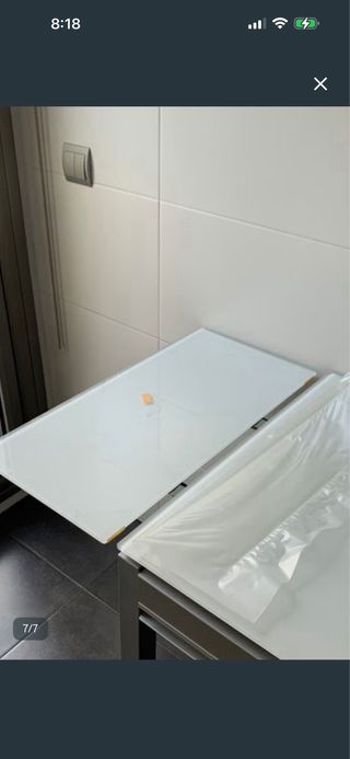 Mesa Cocina de El Corte Inglés Cristal y Metal.