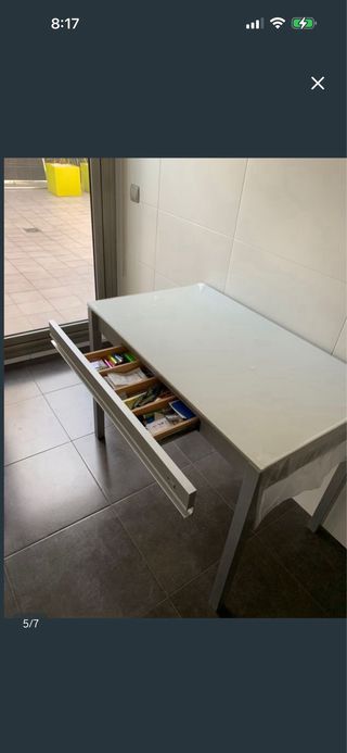 Mesa Cocina de El Corte Inglés Cristal y Metal.