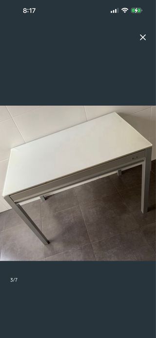 Mesa Cocina de El Corte Inglés Cristal y Metal.