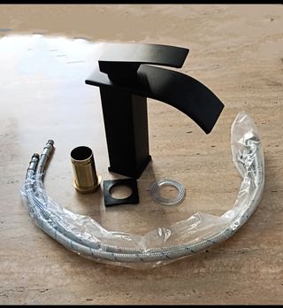 Grifo de lavabo nuevo negro baño lavadero