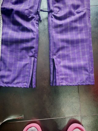 Pantaloni sci/snowboard a quadri viola Bear tg. S