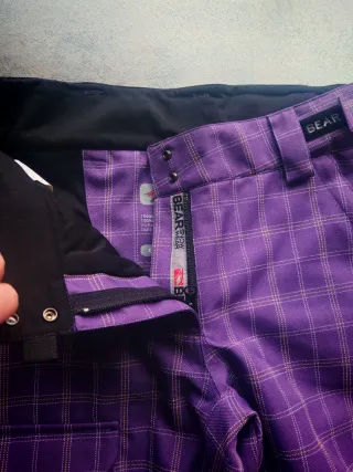 Pantaloni sci/snowboard a quadri viola Bear tg. S