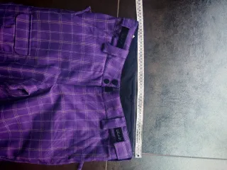 Pantaloni sci/snowboard a quadri viola Bear tg. S
