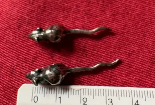 Coppia Topolini Argento Miniatura