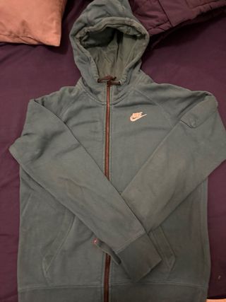 Felpa con cappuccio Nike con zip verde