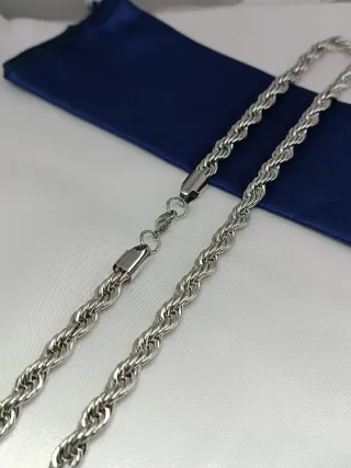 Collar cuerda gruesa acero inoxidable