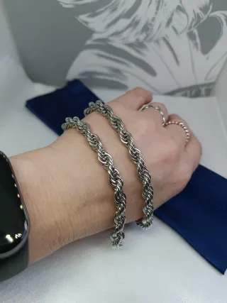 Collar cuerda gruesa acero inoxidable