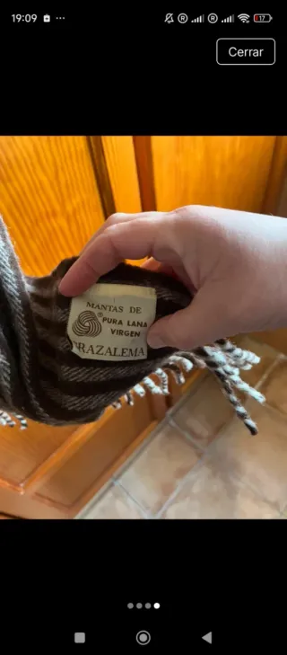 Poncho tradicional rayas marrón y gris