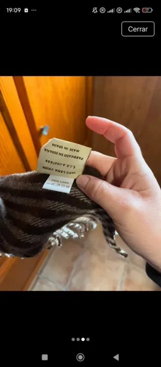 Poncho tradicional rayas marrón y gris