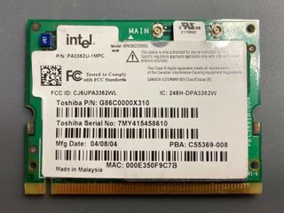 Tarjeta red wifi Intel Atheros Mini PCI