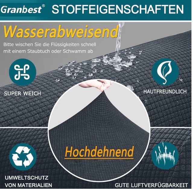 Funda de sofá gris de cuadraditos de terciopelo