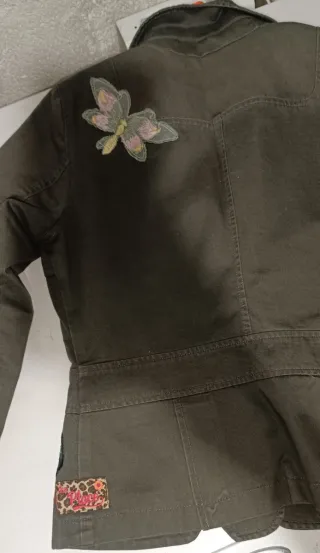 Chaqueta verde con parches talla 38