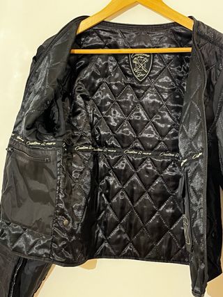 Chaqueta de moto legend DXR hombre negra/naranja