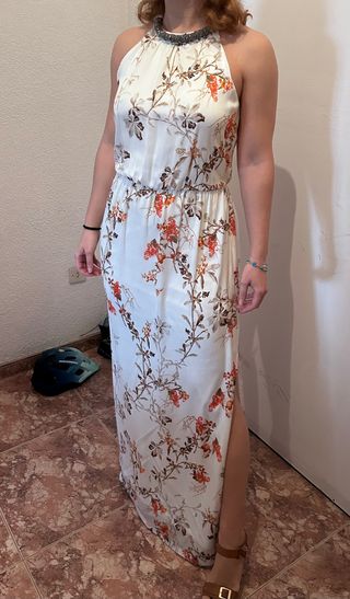 Vestido largo estampado floral