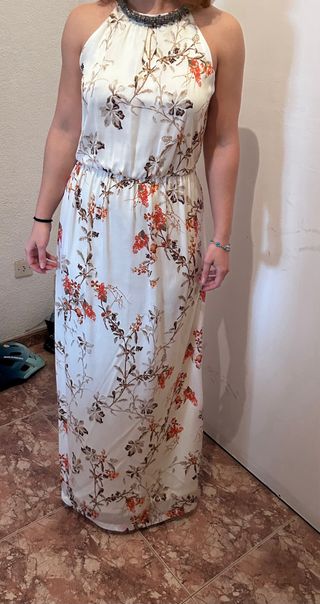 Vestido largo estampado floral