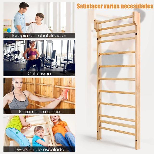 Escalera Sueca Madera Fitness, gimnasio casa 150kg
