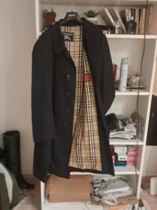 Gabardina Burberry Azul Marino Talla L