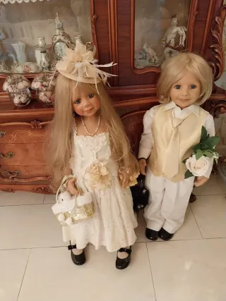 Coppia di Bambole da Collezione