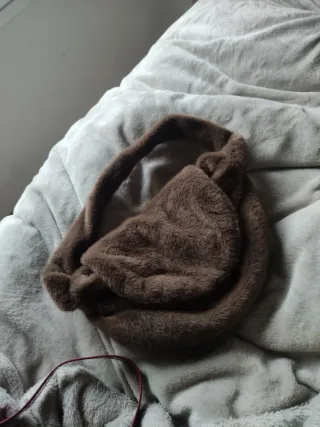 Bolso de pelito marrón y beige