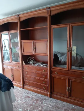 Librería Salón Cerezo Barnizado