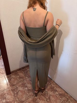 Vestido invitada Rosa Clará verde