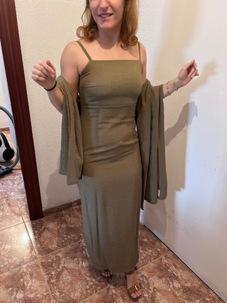 Vestido invitada Rosa Clará verde