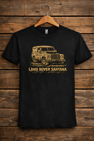 Camiseta Negra Land Rover Santana Clásico