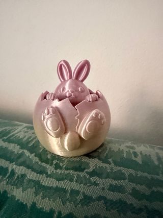 Coniglietto Pasquale Bicolore in Uovo