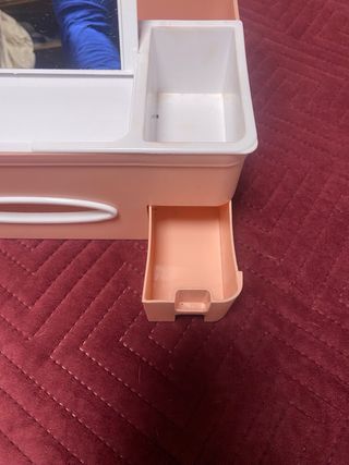 Organizador de Maquillaje Rosa y Blanco