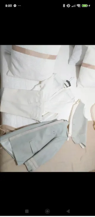 Traje comunión lino verde mar y crema 12 años