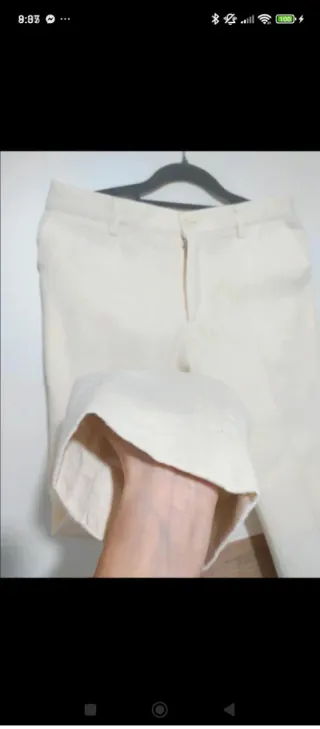 Traje comunión lino verde mar y crema 12 años