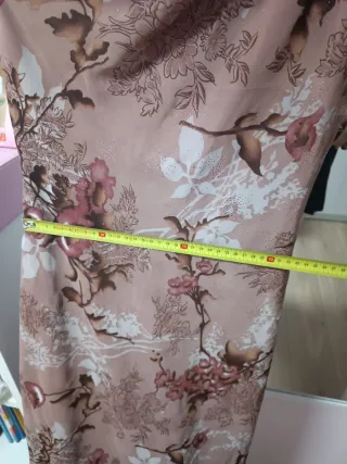 Vestido fiesta floral tonos rosas y marrones