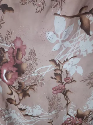 Vestido fiesta floral tonos rosas y marrones