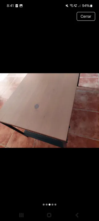 Mesa auxiliar madera y metal