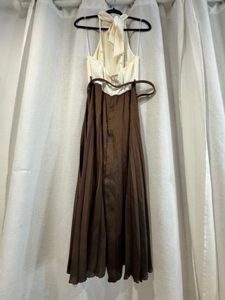 Vestido Zara Beige y Marrón