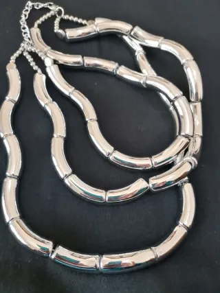 Collana Argento con Elementi Tubolari