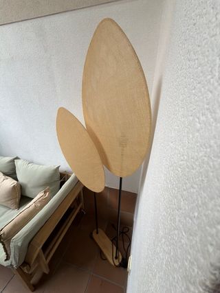 Lámpara de pie tela y madera