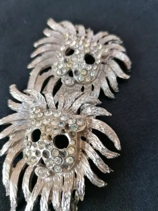 Fibia Vintage Spilla Leone Argento