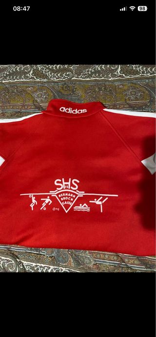 Felpa Adidas rossa e bianca unisex