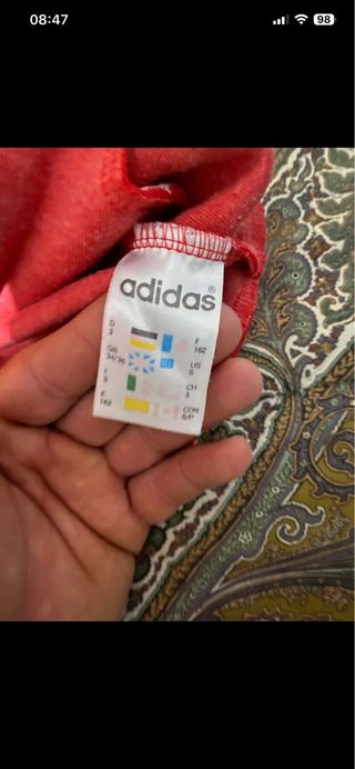 Felpa Adidas rossa e bianca unisex