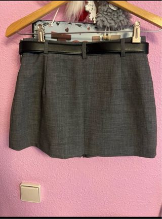 Falda pantalón Stradivarius gris